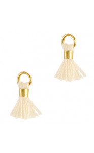 Mini Quaste Ibiza Style 0.7cm Gold-linen white